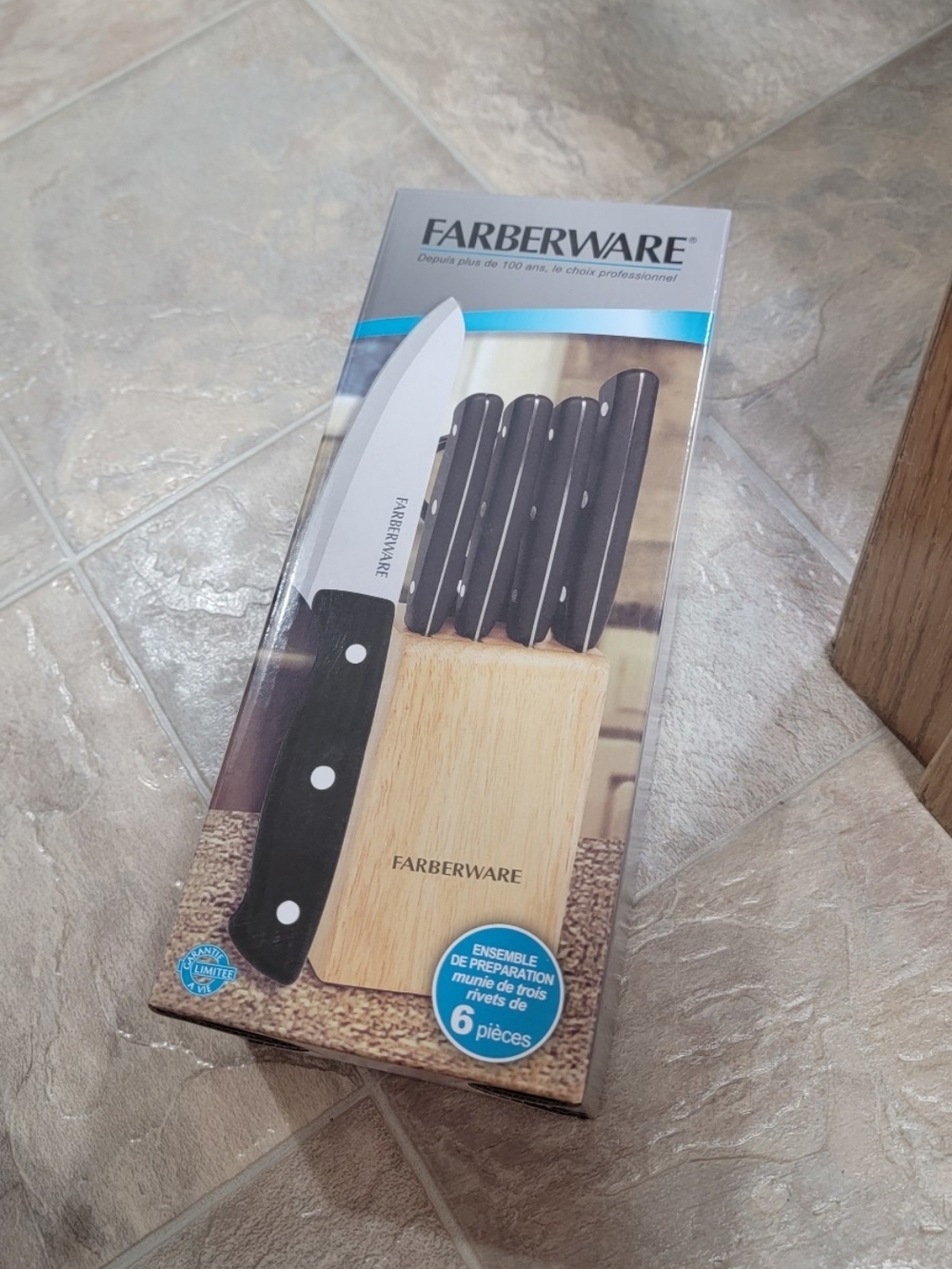 Farberware Black Handle 6-Piece Knife Block Set